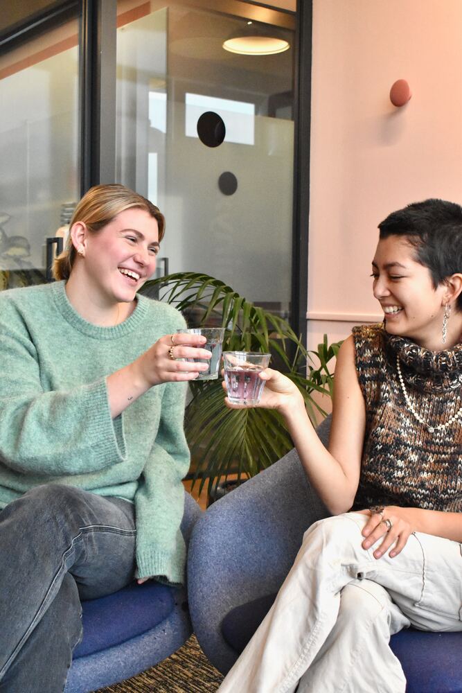 women drinking water