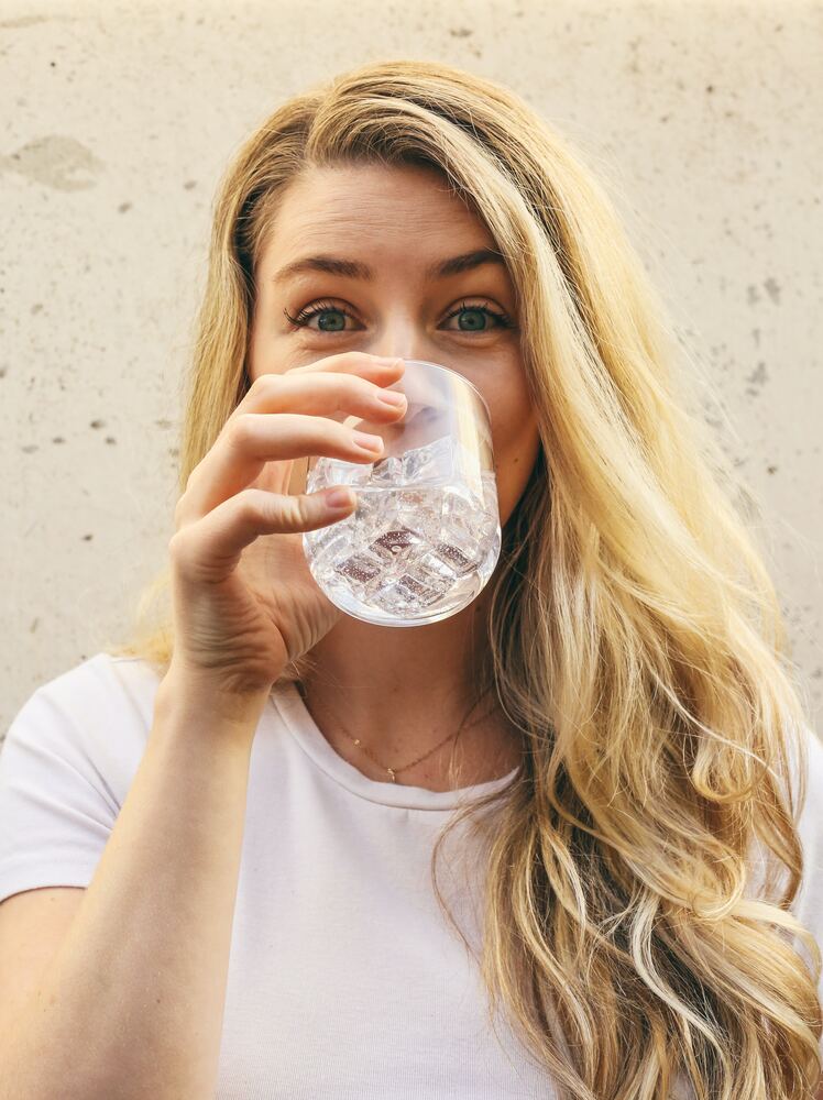 woman drinking water